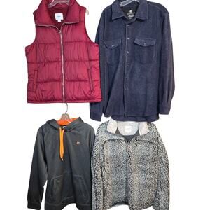 Men's Large L 42 44 Coats Jackets Vest Hoody Shirt Wholesale Bulk Lot of 4